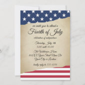 Rustikales Pergament und Amerikanische Unabhängigk Einladung (Vorderseite)