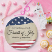 Rustikales Pergament und Amerikanische Unabhängigk Pappteller (Party)