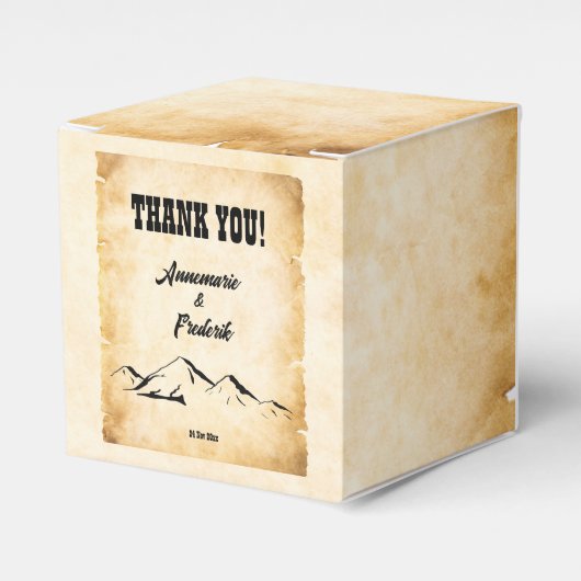 Rustikales Pergament Vintag Geschenkschachtel (Vorderseite)