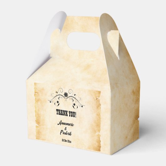 Rustikales Pergament Vintag Geschenkschachtel (Vorderseite)