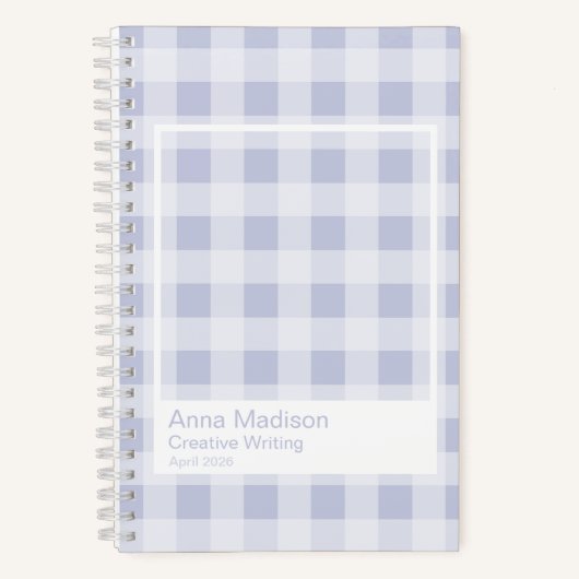 Rustikales Periwinkle-Grau Transparenter Rahmen Notizblock (Vorderseite)