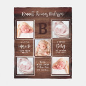 Rustikales Personalisiert 5 Foto Collage Neues Bab Fleecedecke (Vorderseite)