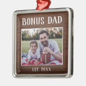 Rustikales Personalisiert Bonus Vater Foto Ornament Aus Metall (Links)