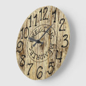 Rustikales Personalisiert Brown Wood Wertvolle Eri Große Wanduhr (Winkel)
