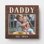 Rustikales Personalisiert Daddy Foto Fotoplatte (Vorderseite)