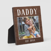 Rustikales Personalisiert Daddy Foto Fotoplatte (Vorderseite)