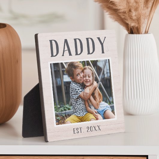 Rustikales Personalisiert Daddy Foto Fotoplatte