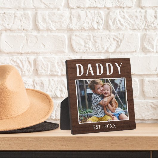 Rustikales Personalisiert Daddy Foto Fotoplatte