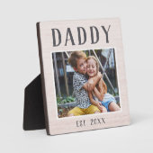 Rustikales Personalisiert Daddy Foto Fotoplatte (Vorderseite)