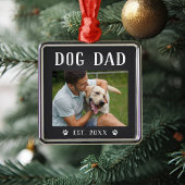 Rustikales Personalisiert Dog Vater Foto Ornament Aus Metall
