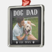 Rustikales Personalisiert Dog Vater Foto Ornament Aus Metall (Links)