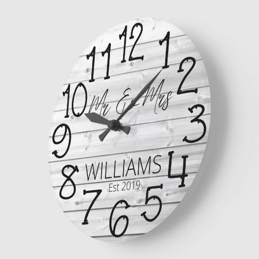 Rustikales, Personalisiert-graues, gestörtes Holz Große Wanduhr (Winkel)