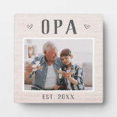 Rustikales Personalisiert Opa Grandpa Foto Fotoplatte (Vorderseite)