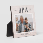 Rustikales Personalisiert Opa Grandpa Foto Fotoplatte (Vorderseite)