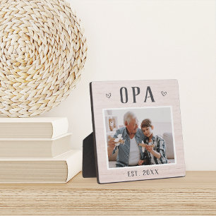 Rustikales Personalisiert Opa Grandpa Foto Fotoplatte