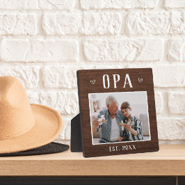 Rustikales Personalisiert Opa Grandpa Foto Fotoplatte