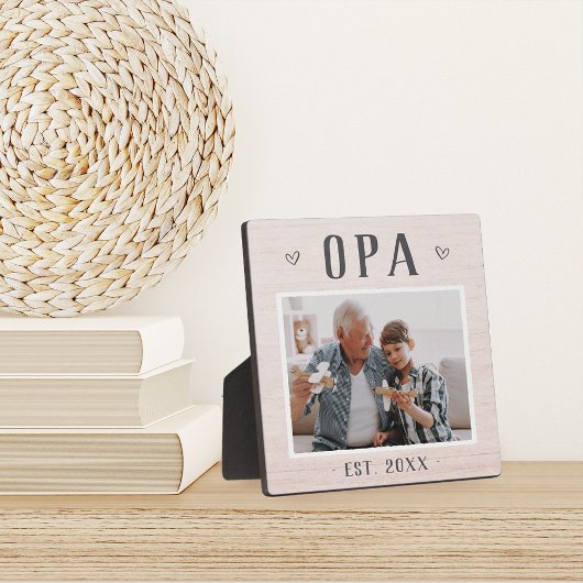 Rustikales Personalisiert Opa Grandpa Foto Fotoplatte