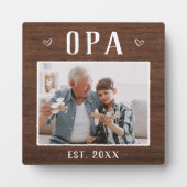 Rustikales Personalisiert Opa Grandpa Foto Fotoplatte (Vorderseite)