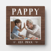 Rustikales Personalisiert Pappy Grandpa Foto Fotoplatte (Vorderseite)