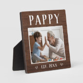 Rustikales Personalisiert Pappy Grandpa Foto Fotoplatte (Vorderseite)