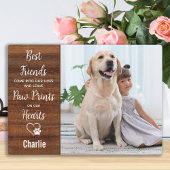Rustikales Personalisiert Paw Prints Pet Memorial Fotoplatte