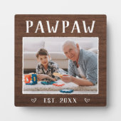 Rustikales Personalisiert Pawpaw Opa Foto Fotoplatte (Vorderseite)