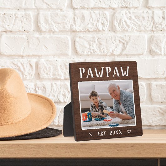 Rustikales Personalisiert Pawpaw Opa Foto Fotoplatte