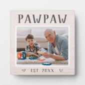 Rustikales Personalisiert Pawpaw Opa Foto Fotoplatte (Vorderseite)