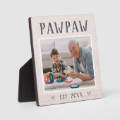 Rustikales Personalisiert Pawpaw Opa Foto Fotoplatte (Vorderseite)