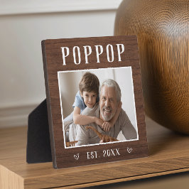 Rustikales Personalisiert Poppop Opa Foto Fotoplatte
