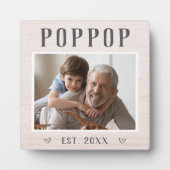 Rustikales Personalisiert Poppop Opa Foto Fotoplatte (Vorderseite)