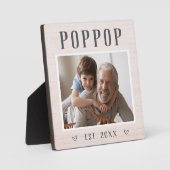 Rustikales Personalisiert Poppop Opa Foto Fotoplatte (Vorderseite)