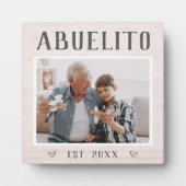 Rustikales Personalisiertes Abuelito Grandpa Foto Fotoplatte (Vorderseite)