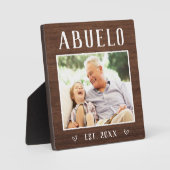 Rustikales Personalisiertes Abuelo Grandpa Foto Fotoplatte (Vorderseite)