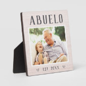 Rustikales Personalisiertes Abuelo Grandpa Foto Fotoplatte (Vorderseite)