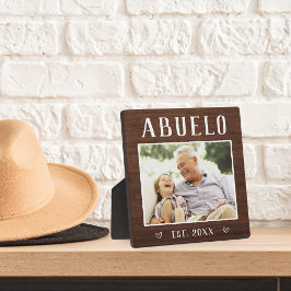 Rustikales Personalisiertes Abuelo Grandpa Foto Fotoplatte