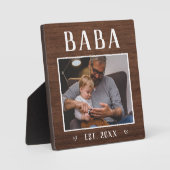 Rustikales Personalisiertes Baba Grandpa Foto Fotoplatte (Vorderseite)