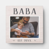 Rustikales Personalisiertes Baba Grandpa Foto Fotoplatte (Vorderseite)