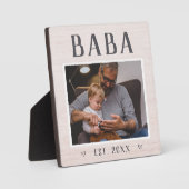 Rustikales Personalisiertes Baba Grandpa Foto Fotoplatte (Vorderseite)