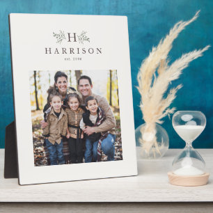 Rustikales personalisiertes Foto mit Monogramm Fotoplatte