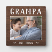 Rustikales Personalisiertes Grampa Grandpa Foto Fotoplatte (Vorderseite)