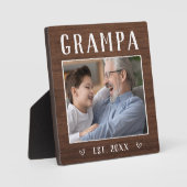 Rustikales Personalisiertes Grampa Grandpa Foto Fotoplatte (Vorderseite)