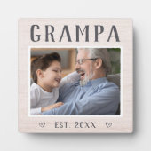 Rustikales Personalisiertes Grampa Grandpa Foto Fotoplatte (Vorderseite)