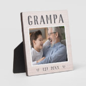 Rustikales Personalisiertes Grampa Grandpa Foto Fotoplatte (Vorderseite)