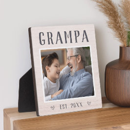 Rustikales Personalisiertes Grampa Grandpa Foto Fotoplatte