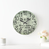 Rustikales Personalisiertes Grauholz Große Wanduhr (Zuhause)