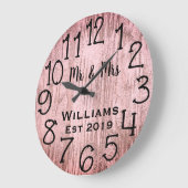 Rustikales Personalisiertes Grauholz Große Wanduhr (Winkel)