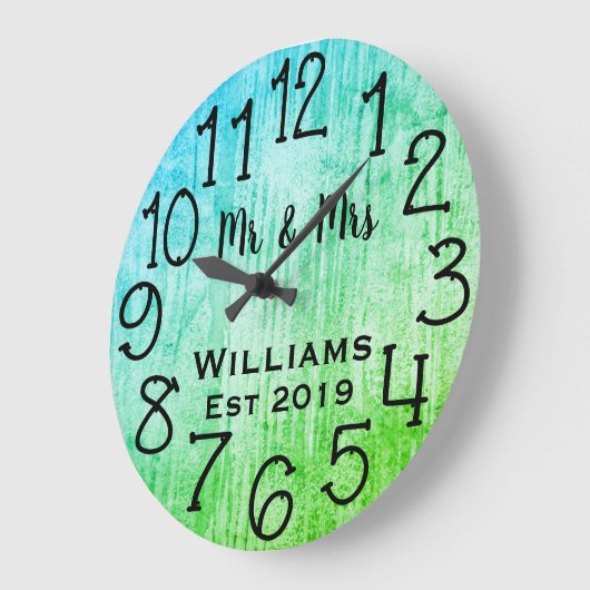 Rustikales Personalisiertes Grauholz Große Wanduhr (Winkel)