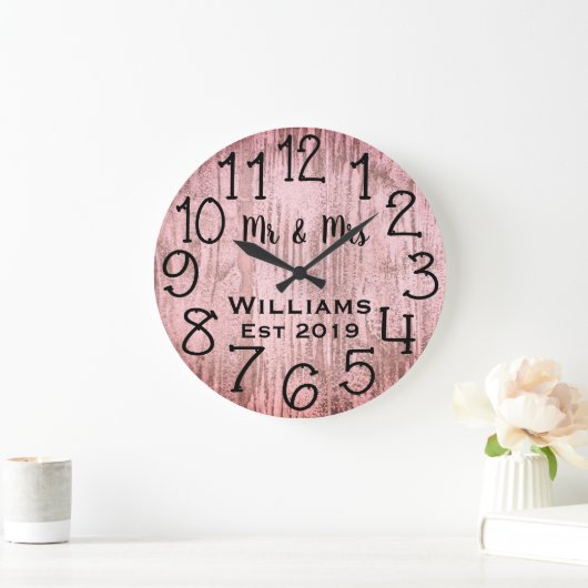 Rustikales Personalisiertes Grauholz Große Wanduhr (Zuhause)