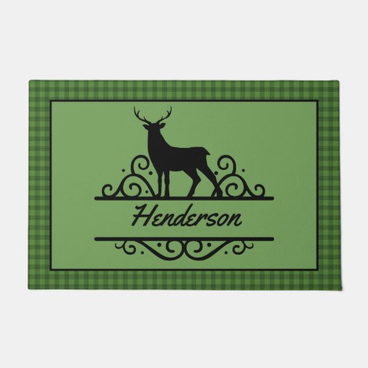 Rustikales Personalisiertes Hirsch Fußmatte (Vorderseite)
